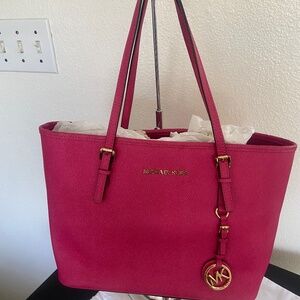 Pink small tote handbag